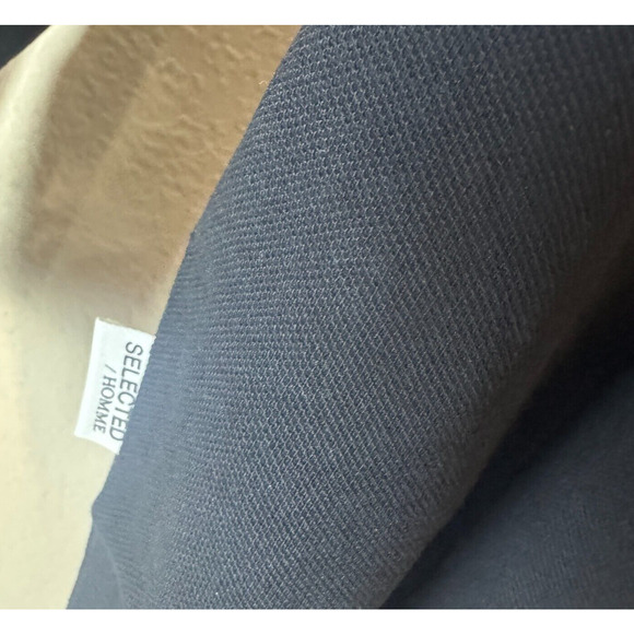 New Selected Homme Polo Shirt Mens S long sleeve Black classic minimalist - Picture 5 of 6